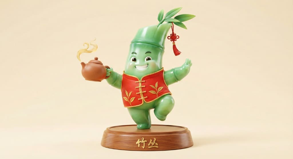 Mascot posing happily